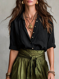 Chrysanthe | Women's Green Summer Co-Ord Two-Piece Set