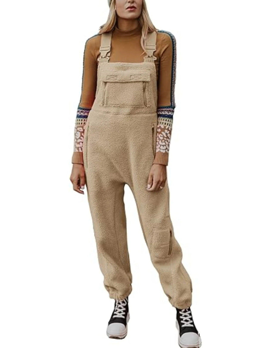 Cicely | Women's Pockets Jumpsuit in Apricot