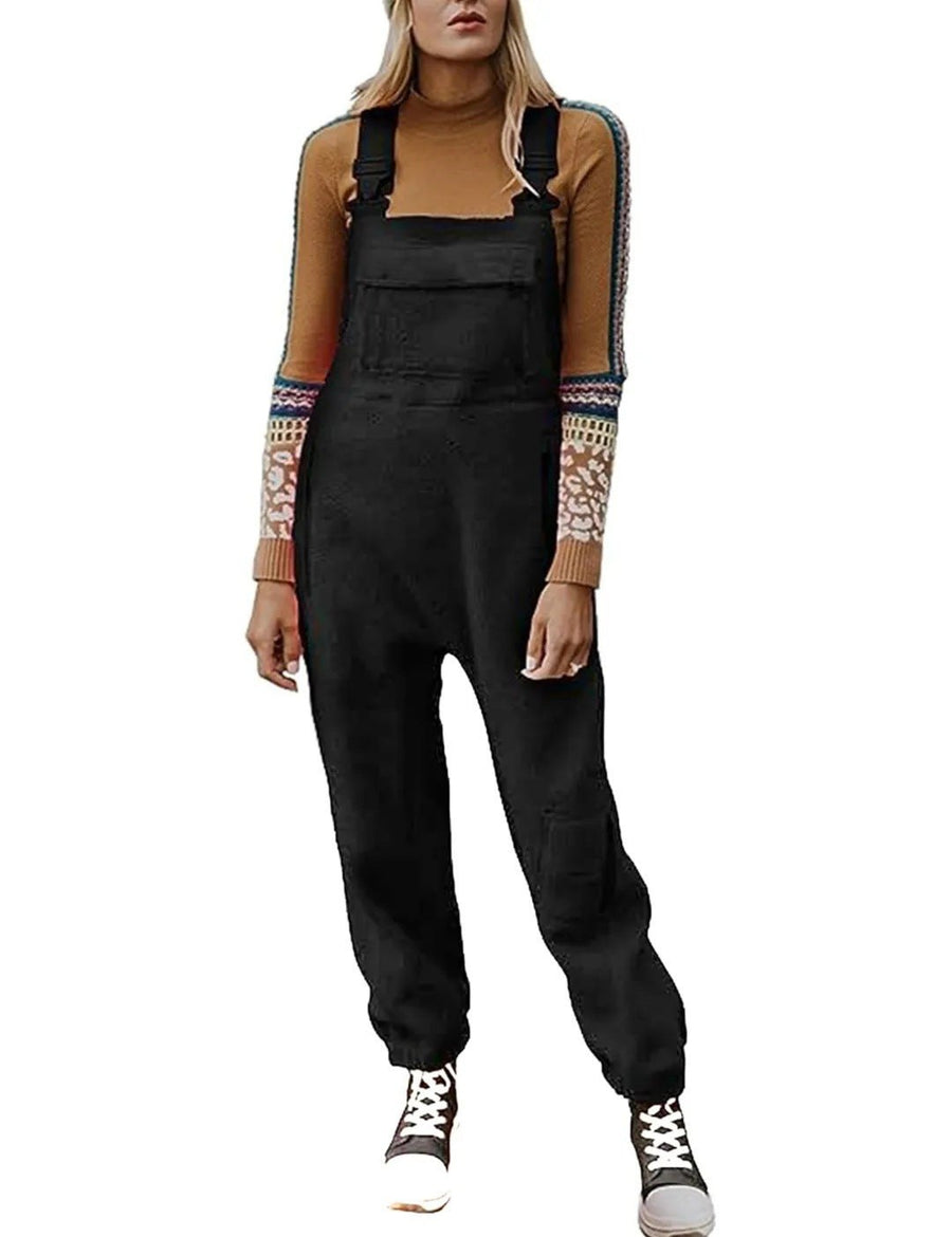 Cicely | Women's Pockets Jumpsuit in Black