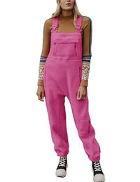 Cicely | Women's Pockets Jumpsuit in Himbeer Red