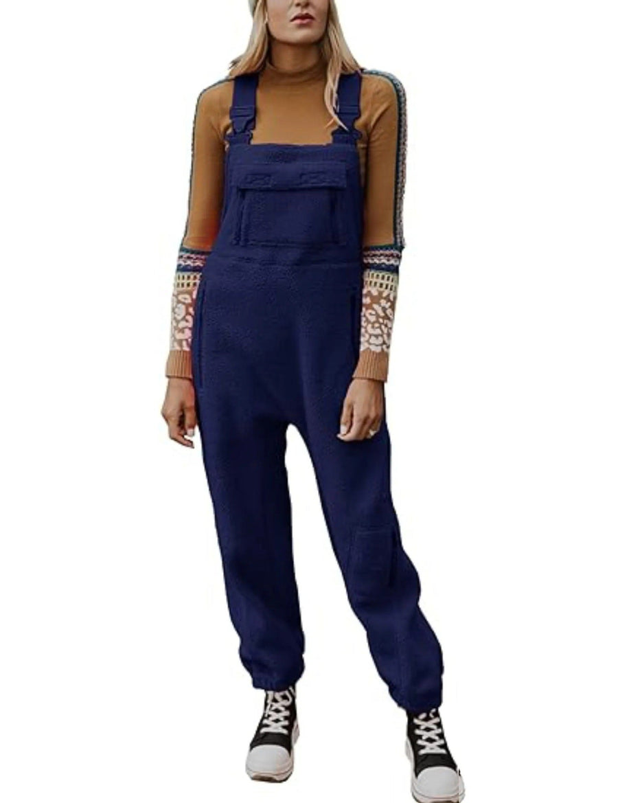 Cicely | Women's Pockets Jumpsuit in Midnight Blue
