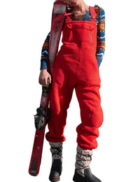 Cicely | Women's Pockets Jumpsuit in Red