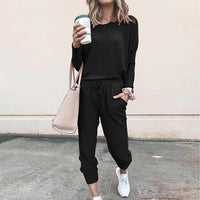 Circe | Women's Jogger-style Pants Two-Piece Set in Black
