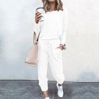Circe | Women's Jogger-style Pants Two-Piece Set in White