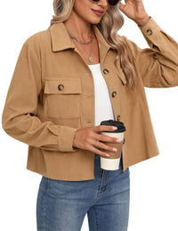 Claire | Women's Pockets Corduroy Jacket in Sonnenblum