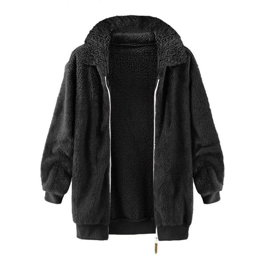 Claire | Women's Oversized Fleece Jacket in Black