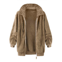 Claire | Women's Oversized Fleece Jacket in Camel
