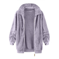 Claire | Women's Oversized Fleece Jacket in Purple