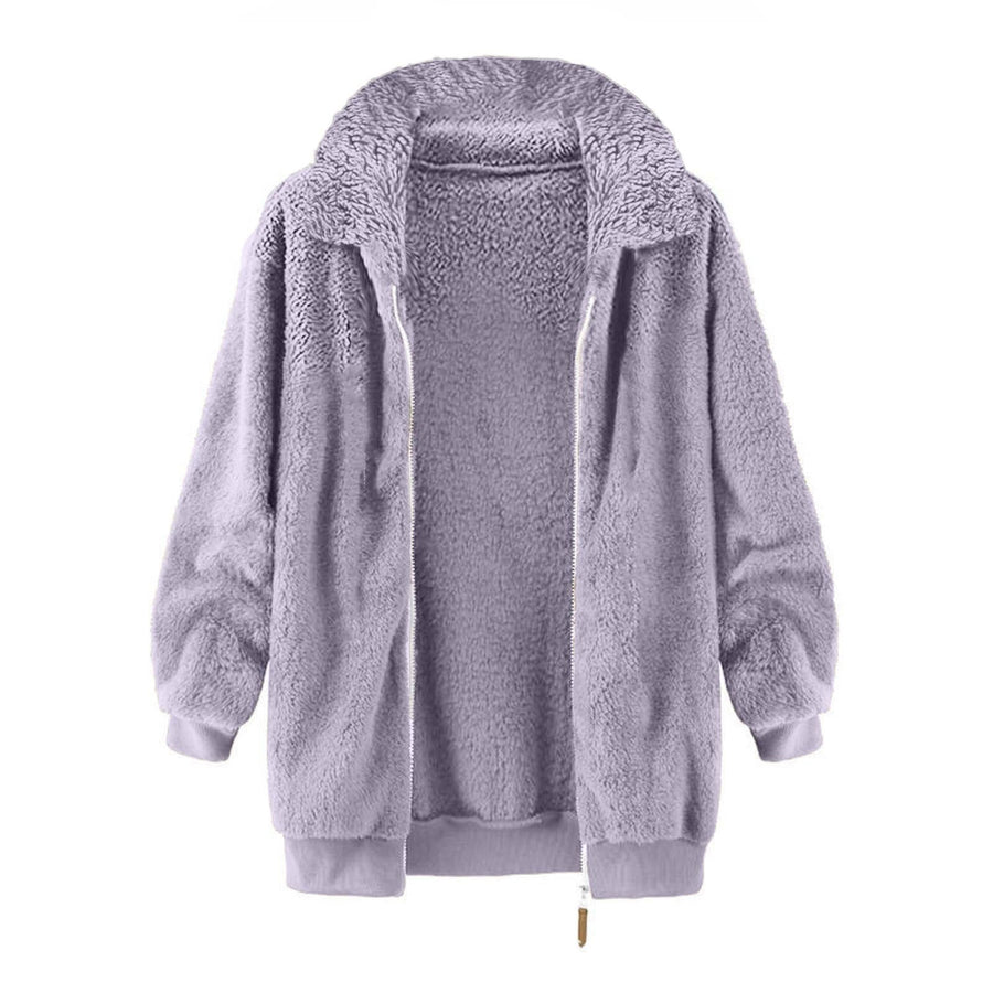 Claire | Women's Oversized Fleece Jacket in Purple