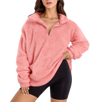 Clarice | Women's Zip Fleece Sweater in Pink