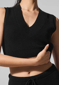 Clarimond | Women's V-Neck Knit Casual Pants – Dress Pants in Black
