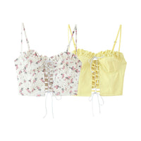 Claudette | Women's Ruffle Detail Floral Crop Top