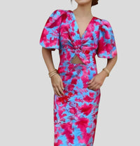 Clemence | Women's Lace Elegant Dress in Magenta