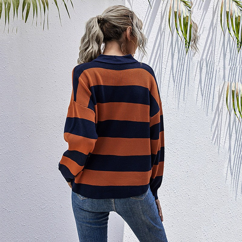 Clementina | Women's Button-Front Sweater in Blue