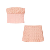 Clementine | Women's Ruffle Elegant Mini Skirt in Pink