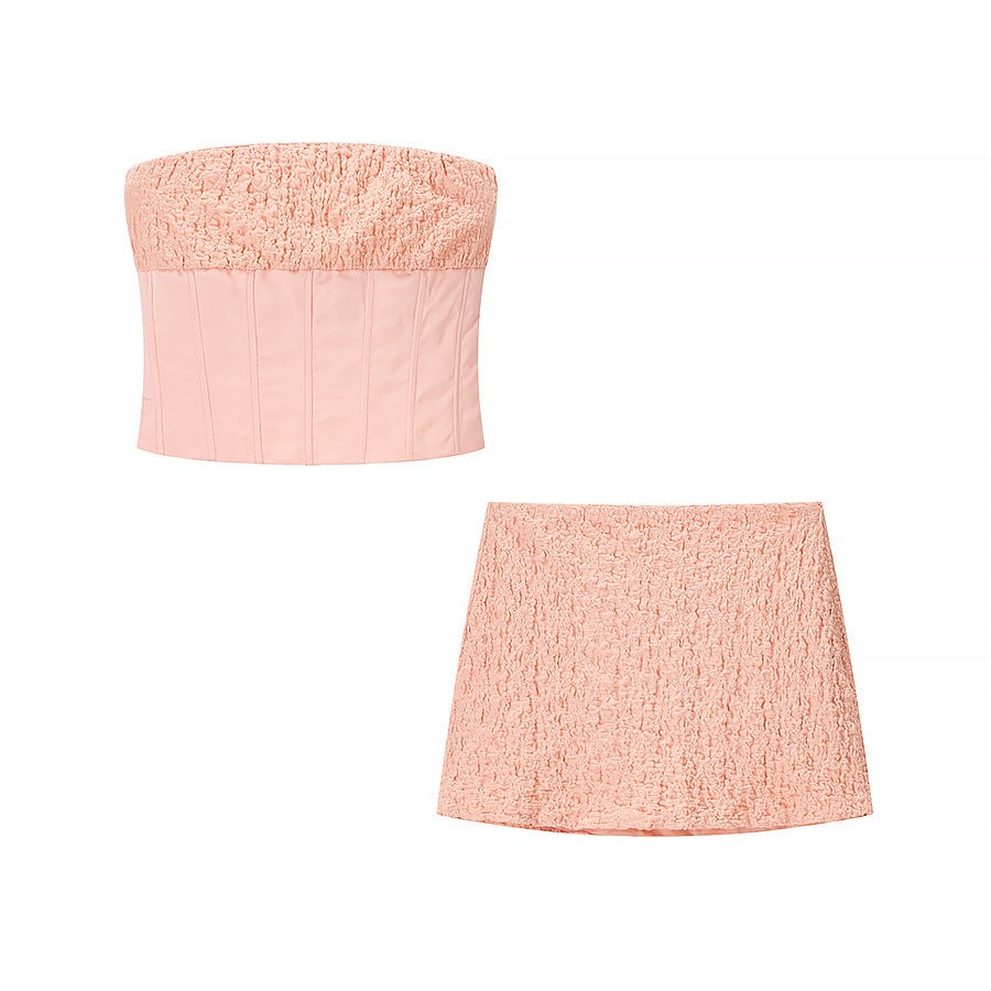 Clementine | Women's Ruffle Elegant Mini Skirt in Pink