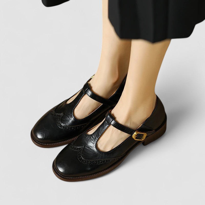 Clementine | Women's Instep Strap Mary Jane Shoes in Black