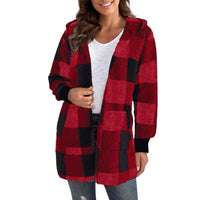 Clio | Women's Plaid Hooded Fleece Jacket