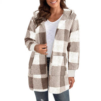 Clio | Women's Plaid Hooded Fleece Jacket