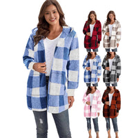 Clio | Women's Plaid Hooded Fleece Jacket