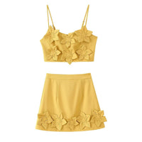 Clio | Women's Floral Crop Top in Anzug
