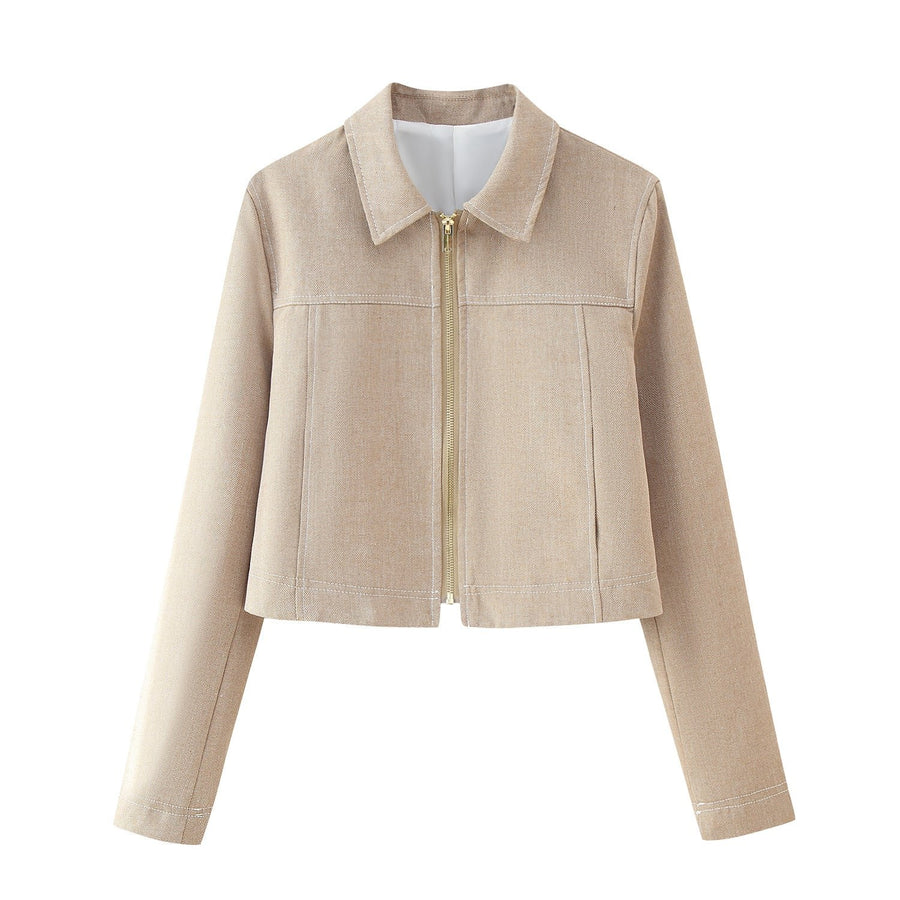 Clodagh | Women's Zip Elegant Jacket in Gray