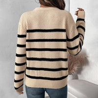 Clothilde | Women's Button-Front Knit Sweater in Apricot