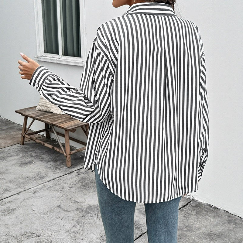 Columba | Women's Comfortable Modern Blouse Top in Black White