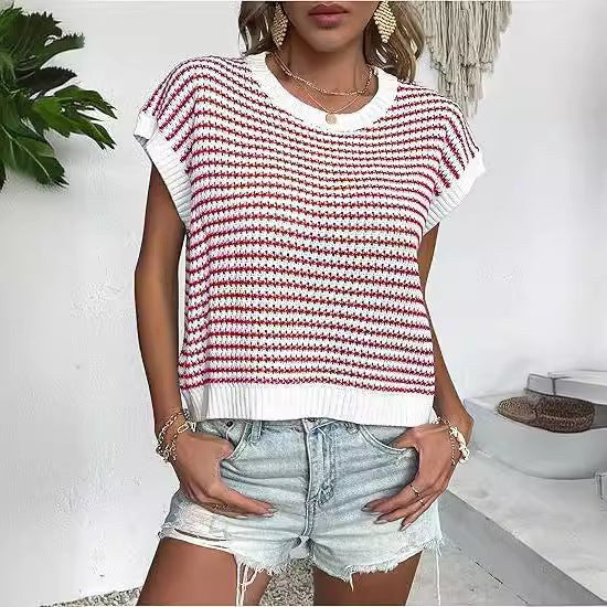 Columbine | Women's Knit Casual Modern Top in Black