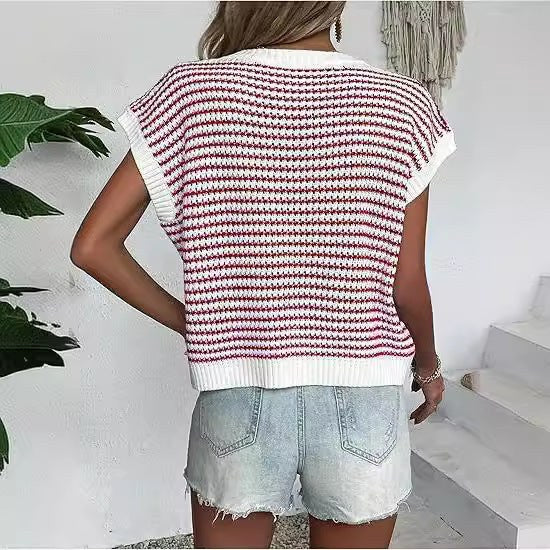 Columbine | Women's Knit Casual Modern Top in Black