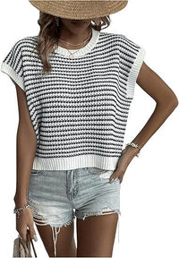 Columbine | Women's Knit Casual Modern Top in Black