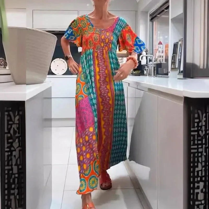 Columbine | Women's Maxi Dress in Mehrfarbig