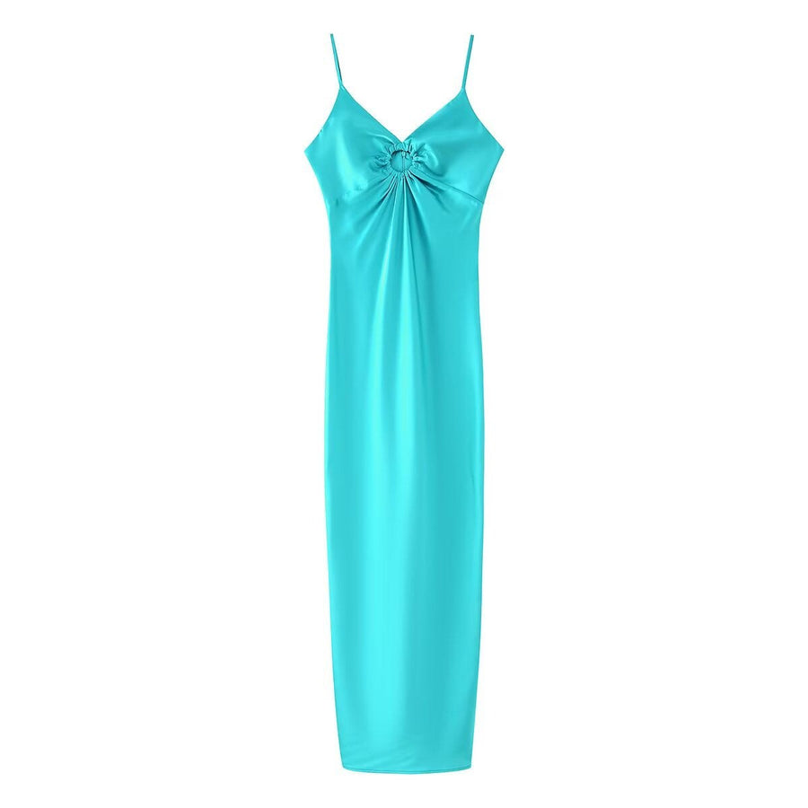 Comfort | Women's Ruffle Elegant Maxi Dress in Sky Blue