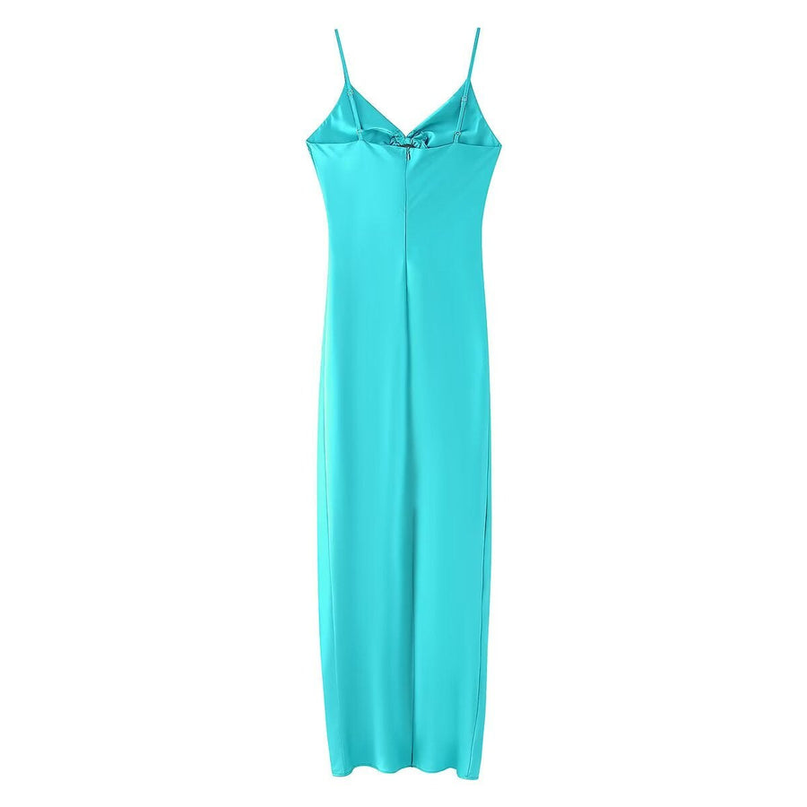 Comfort | Women's Ruffle Elegant Maxi Dress in Sky Blue
