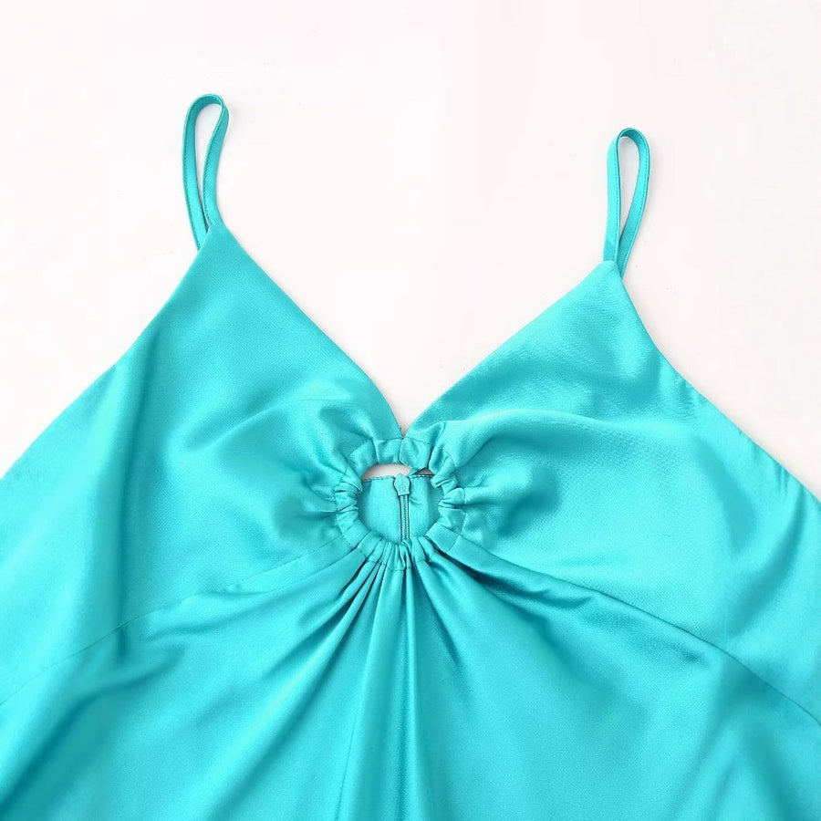 Comfort | Women's Ruffle Elegant Maxi Dress in Sky Blue
