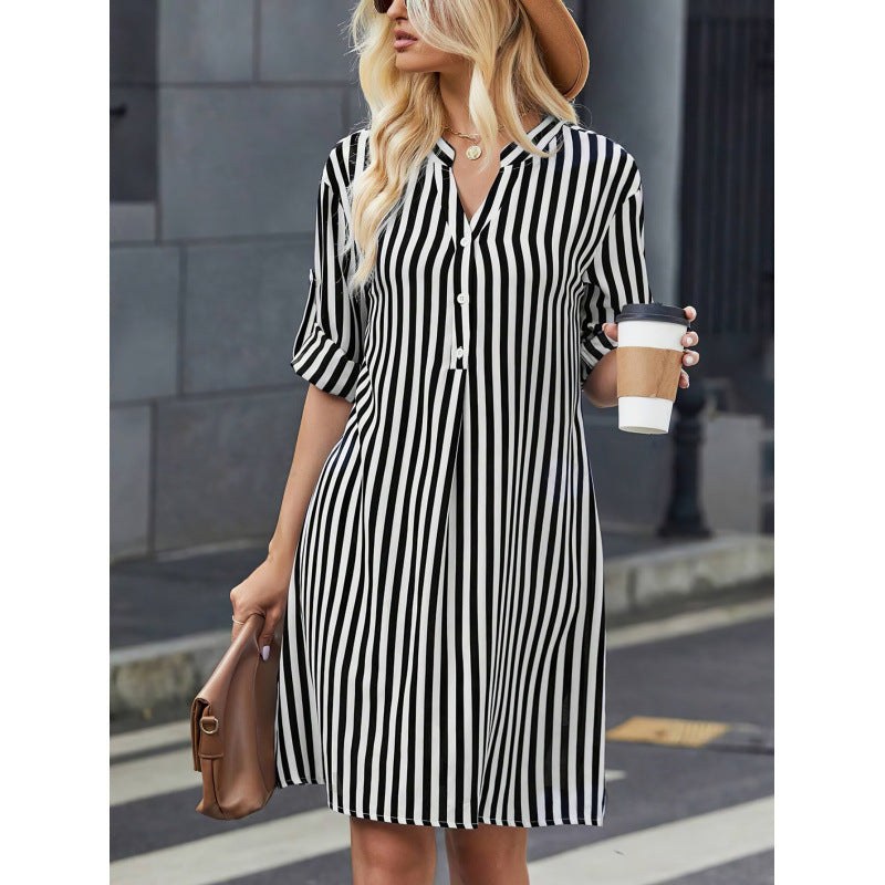 Concetta | Women's Shirt Dress in Black