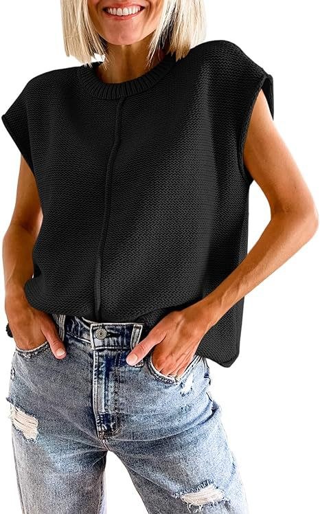 Concordia | Women's Textured Knit Casual Top in Black