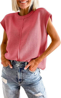 Concordia | Women's Textured Knit Casual Top in Red