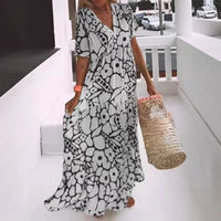 Constance | Women's V-Neck Flowing Floral Maxi Dress