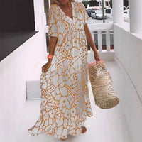 Constance | Women's V-Neck Flowing Floral Maxi Dress