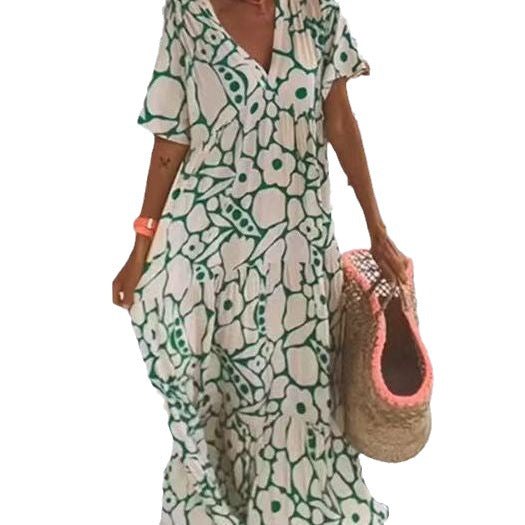 Constance | Women's V-Neck Flowing Floral Maxi Dress