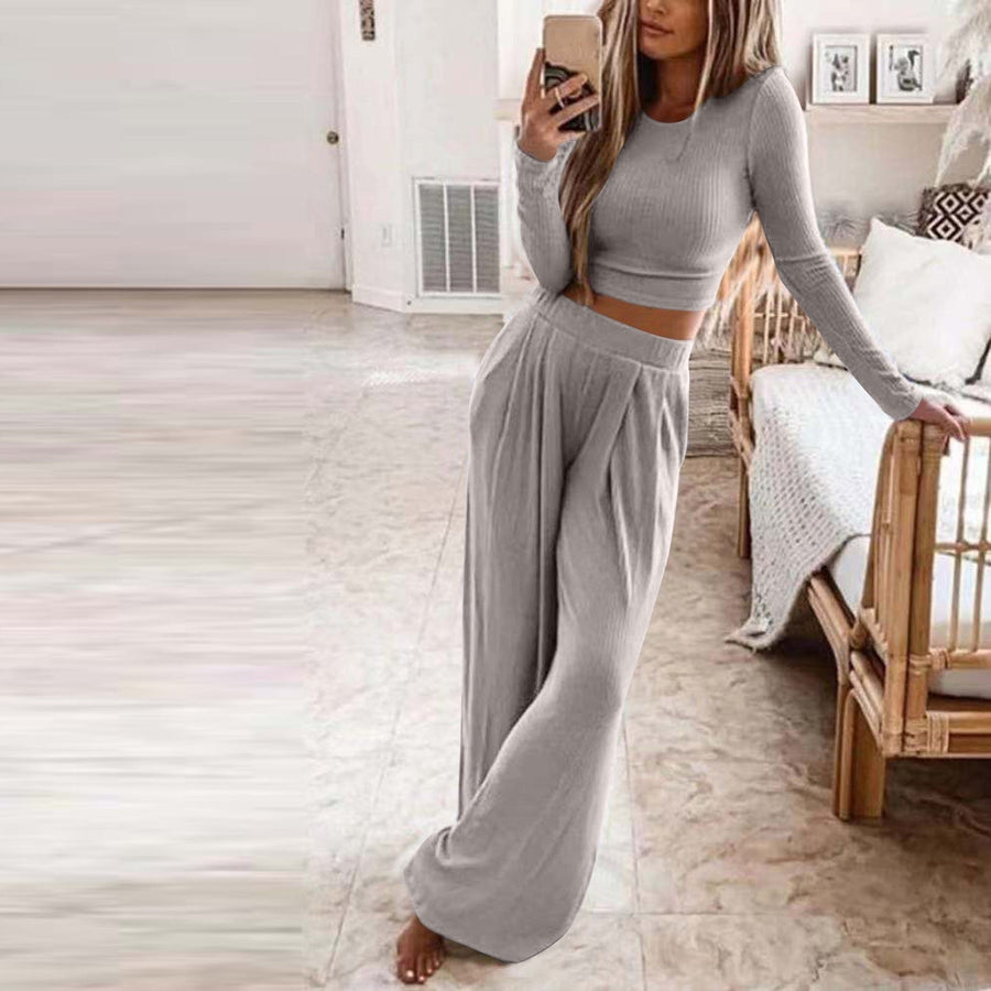 Constance | Women's Long Sleeve Elegant Top in Gray