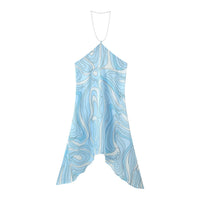 Constantia | Women's Asymmetric Floral Elegant Maxi Dress in Light Blue