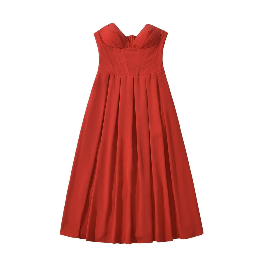 Coppelia | Women's Flowing Elegant Maxi Dress in Red