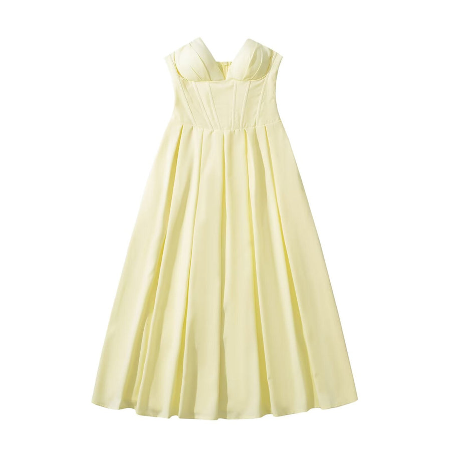 Coppelia | Women's Flowing Elegant Maxi Dress in Yellow