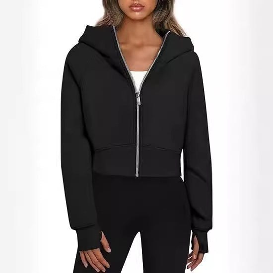 Cora | Women's Elastic Waist Zip Hooded Hoodie