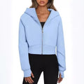 Cora | Women's Elastic Waist Zip Hooded Hoodie