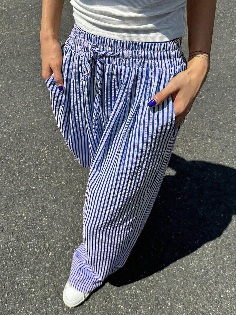 Coralie | Women's Casual Boho Pants – Dress Pants in Blue