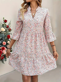 Cordelia | Women's Ruffle Floral Dress in Blumenmust