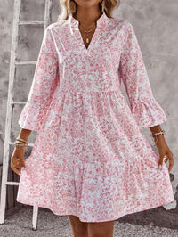 Cordelia | Women's Ruffle Floral Dress in Pink
